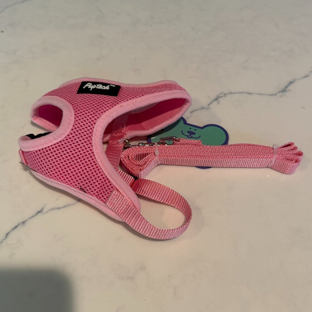 Dog Harness and Leash Set - Pink - New